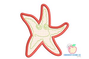 Star Fish With Orange Green Color Applique