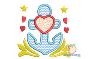 Anchor with Heart Applique