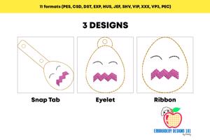 Cartoon Egg ITH Snaptab Keyfob Design