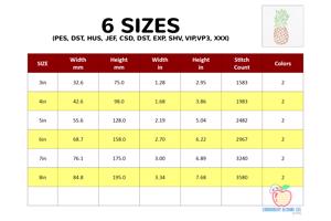 Fresh Ripe Pineapple Fruits Line Art