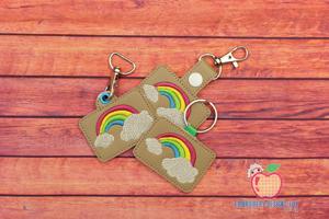 Rainbow on a cloud In The Hoop Keyfob