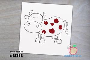 Cow with heart shaped spots Quick Stitch