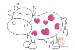 Cow with heart shaped spots Quick Stitch