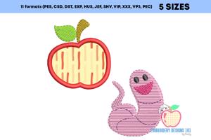 Worm with Apple Applique