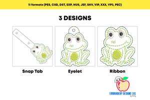 Frog Zipper ITH Keyfob Design