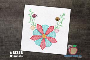 Quilt Block Dresden Plate Sketch Embroidery