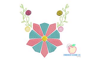 Quilt Block Dresden Plate Sketch Embroidery
