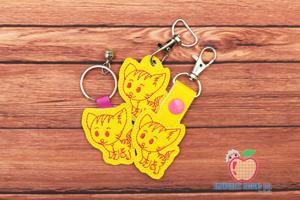 Striped Tabby Cat ITH Keyfob Design