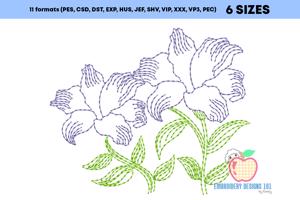 Bouquet Of lilies Running Line