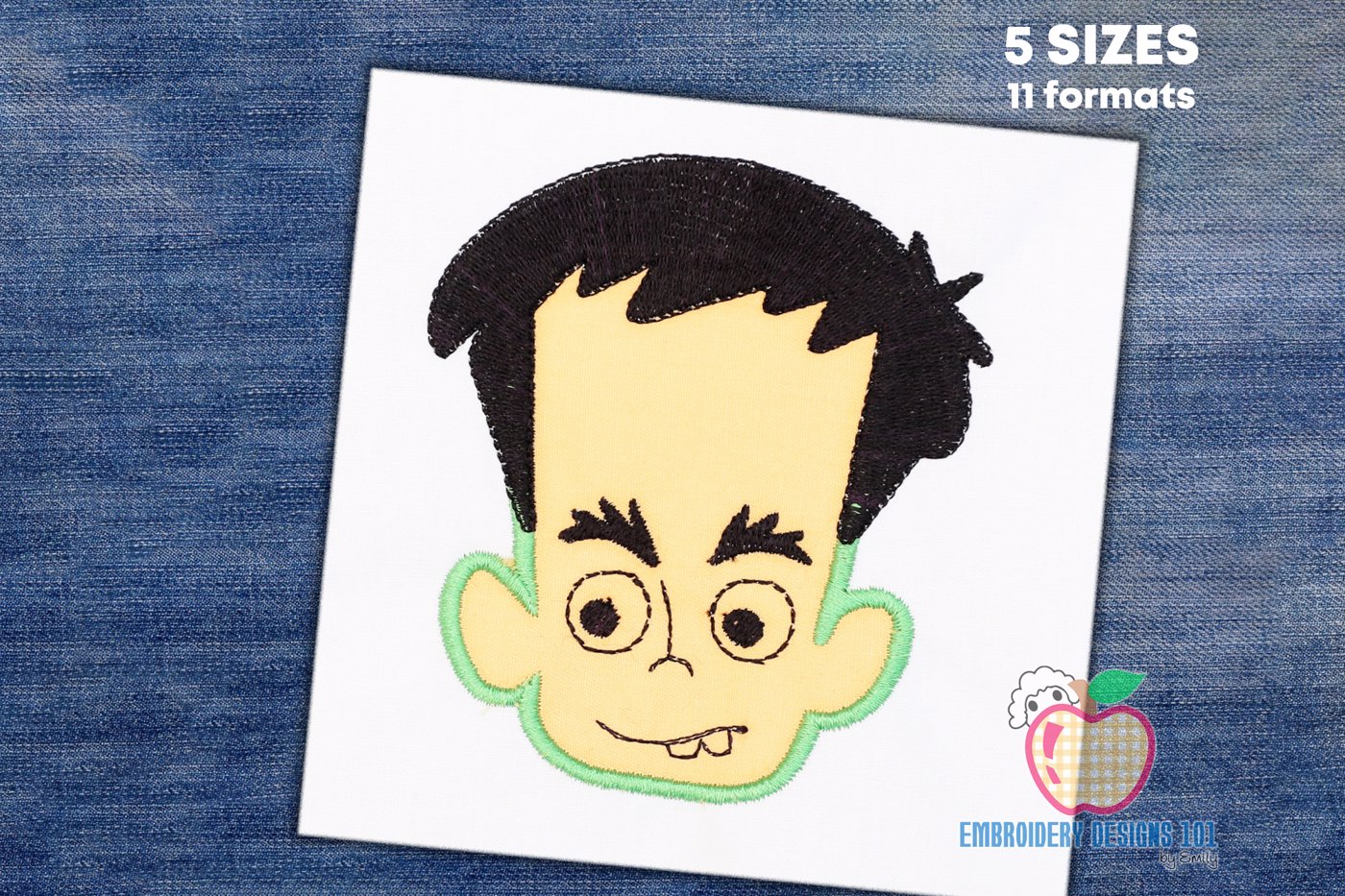 Cartoon Frankenstein Face Applique