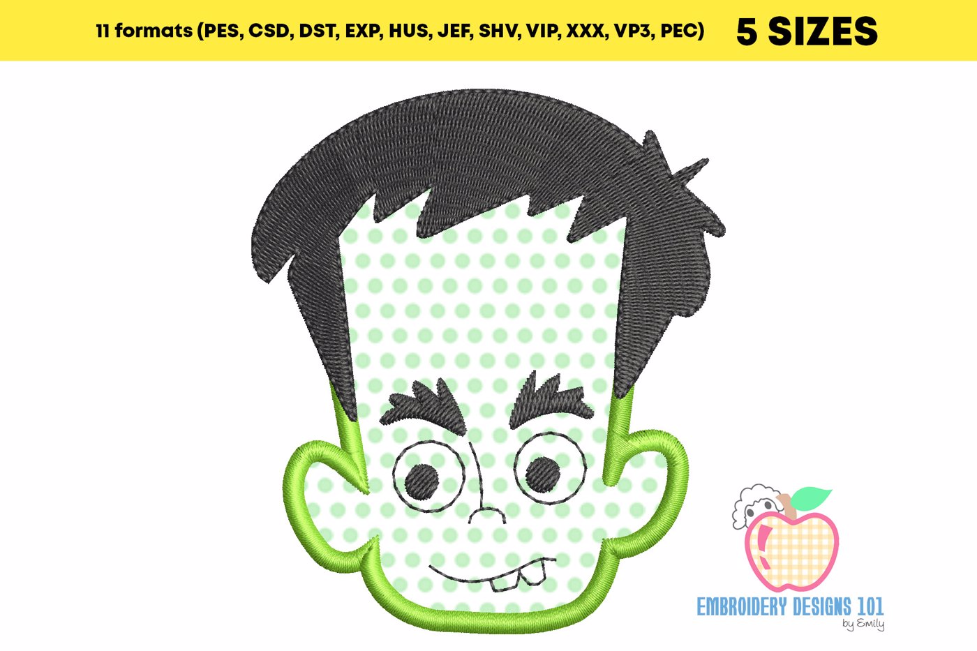 Cartoon Frankenstein Face Applique