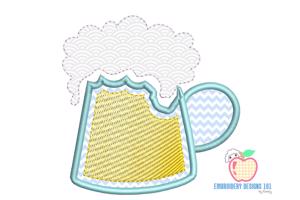 Beer Mug with Froth Applique Pattern