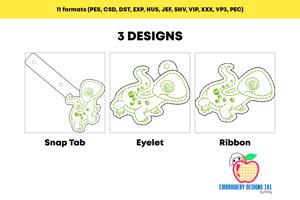 Little Gecko ITH Snaptab Keyfob Design