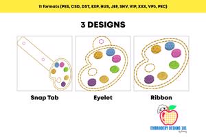 Paint Palette ITH Keyfob Design