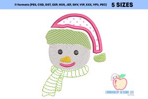 Christmas Snowman Santa Applique Design