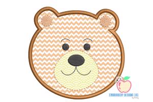 Large Bear Head Applique For Kids