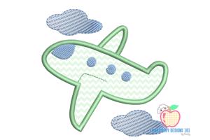 Airplane In Air Embroidery Applique Pattern