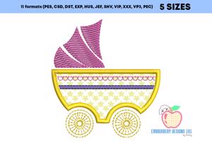 Baby Carriage Applique Design