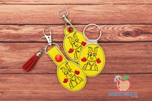 Cute Schnauzer Doggy ITH Key Fob Pattern