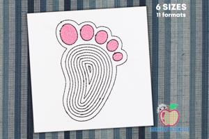 Baby Footprints Sketch Embroidery