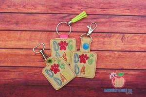 Dog Paw Rescue Dad ITH KeyFob Snaptab