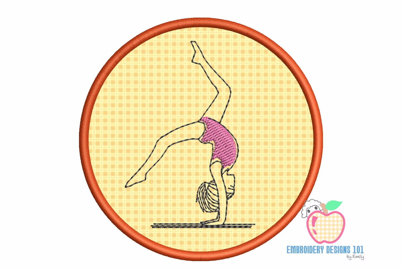 Gymnastics Girl Applique Embroidery Design