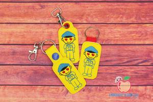 Police Officer Character ITH Key Fob Pattern