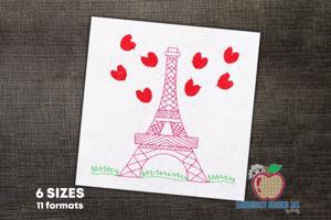 Eiffel tower and red Hearts Quick Stitch