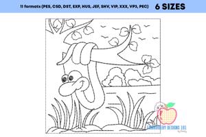 Snake Hanging On The Tree Bean Stitch