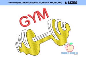 The Dumbbells Of The Gym Sketch Embroidery