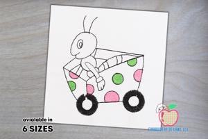 An Ant Travelling In A Cart Quick Stitch