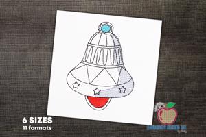 Decorative Christmas Bell Sketch Embroidery