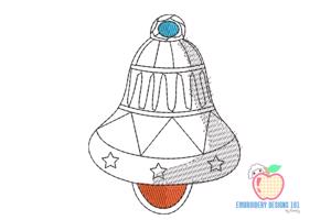 Decorative Christmas Bell Sketch Embroidery