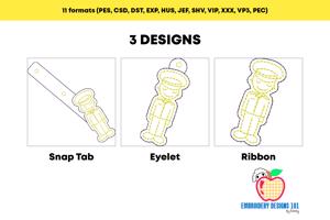 Military Dress ITH Key Fob Pattern