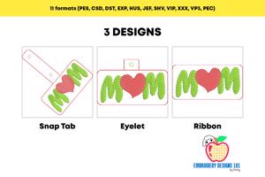 Mom heart ITH Keyfob Design