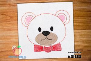 Teddy Bear Head Sketch Embroidery