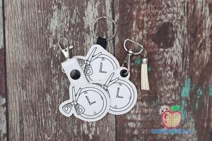 The Clock Scissor In The Hoop Keyfob