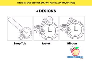 The Clock Scissor In The Hoop Keyfob