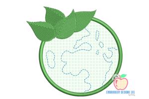 The Earth Made With The Leaves Embroidery Design