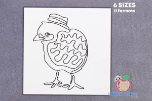 A Chick With Black Outline Quick Design