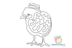A Chick With Black Outline Quick Design