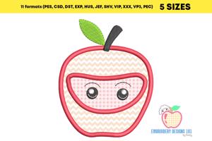 Cartoon Apple Fruit Embroidery Applique