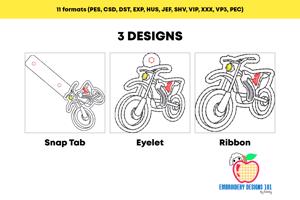 Dirt Bike ITH Snaptab Keyfob Design