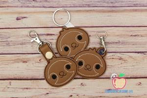 Cute Sloth Face ITH Keyfob Design