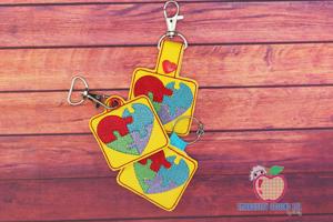 Autism Sanitizer ITH Key Fob Pattern