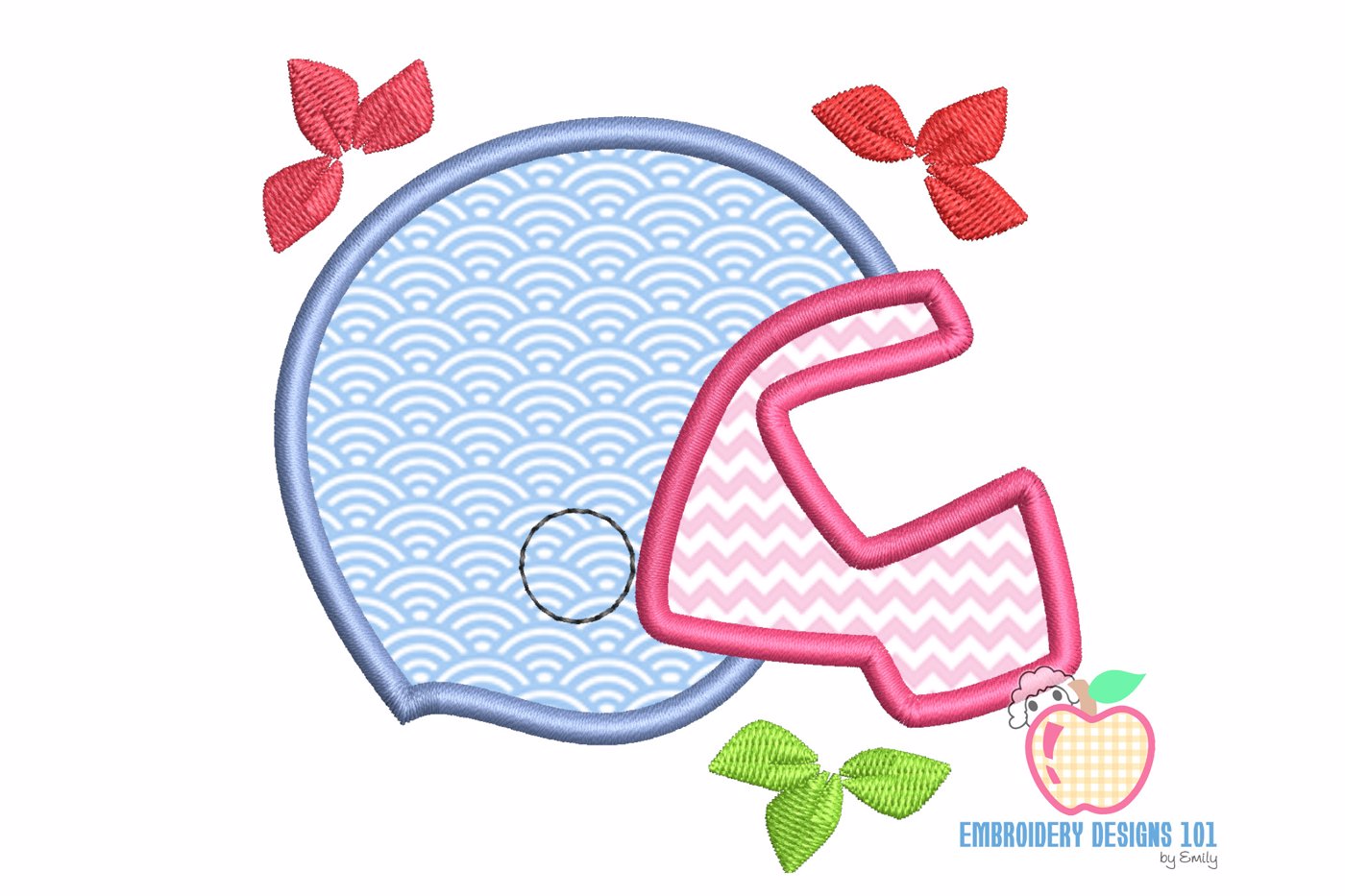 Applique Design Of  Football Helmet