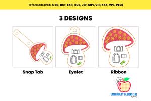 Mushroom House ITH Snaptab Keyfob Design