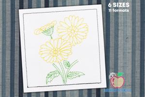 African Daisy Lineart Pattern Quick Design