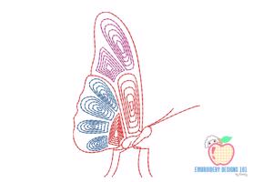 Butterfly Drawn With The Lineart Running Line