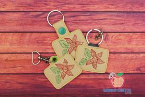 Flowers Snap ITH Snaptab Keyfob Design